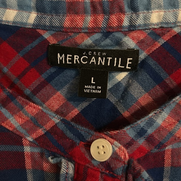 J Crew size L ruffle flannel - Picture 3 of 6